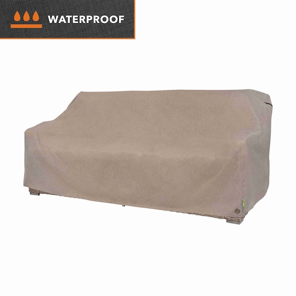 Modern Leisure Garrison Patio Loveseat Cover, Waterproof, 82.5 in. L x 38 in. W x 38.25 in. H, Sandstone 3101 - main